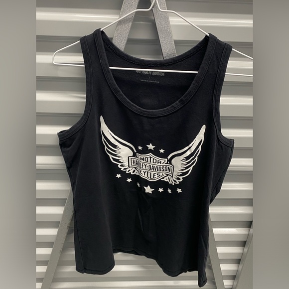 Harley-Davidson® Women's Wounded Warrior Project Tank Top - Black LARGE - Picture 1 of 6